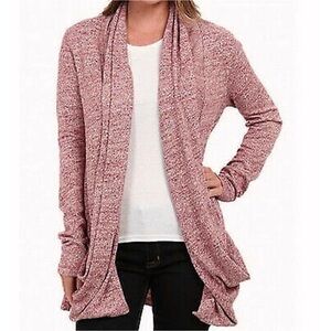 UGG Oxblood Olivia Heathered Slub Knit Cardigan Sweater Womens S